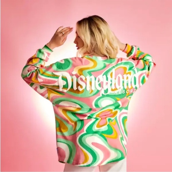 Disney Tops - Disneyland Resort Swirl Spirit Long Sleeve Jersey Shirt Women's Size XL